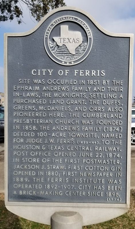 City of Ferris Marker. Click for full size. City of Ferris Marker image. Click for full size.