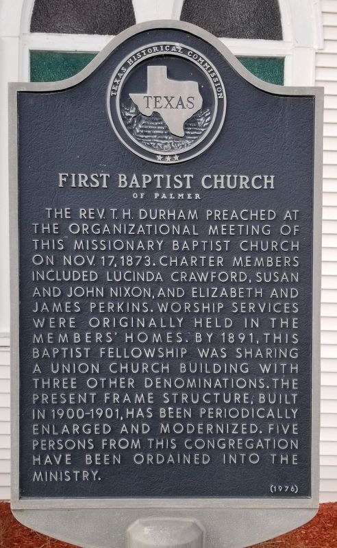 First Baptist Church of Palmer Marker image. Click for full size.