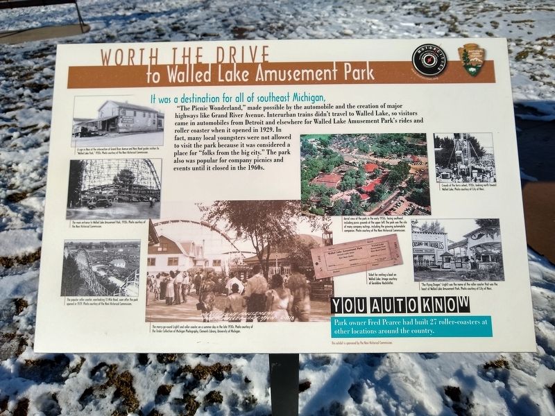 Worth the Drive to Walled Lake Amusement Park Marker image. Click for full size.