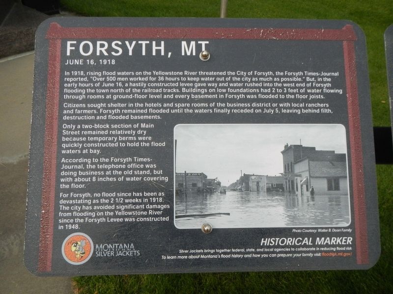 Forsyth, MT Marker, panel 1 image. Click for full size.