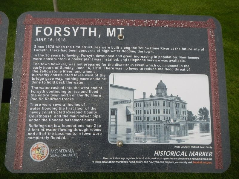 Forsyth, MT Marker, panel 3 image. Click for full size.