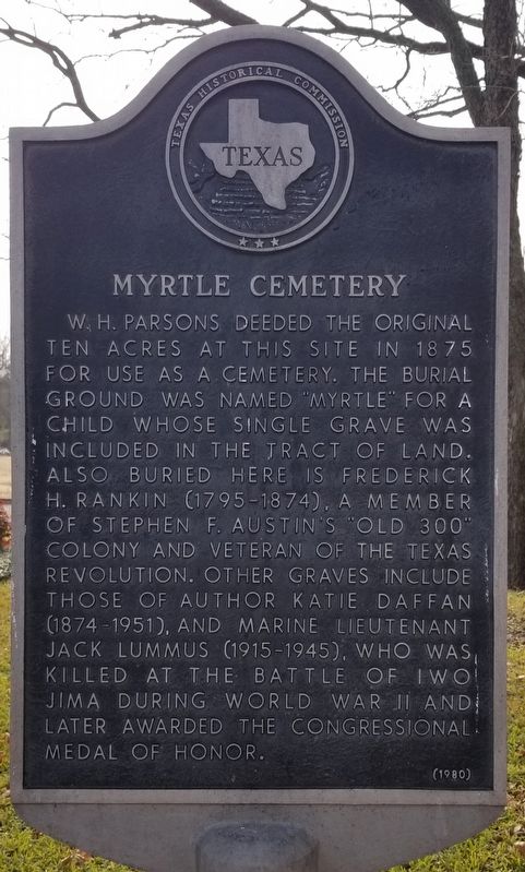 Myrtle Cemetery Marker image. Click for full size.