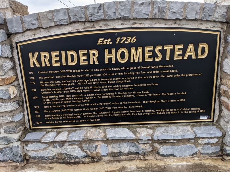Kreider Homestead Marker image. Click for full size.