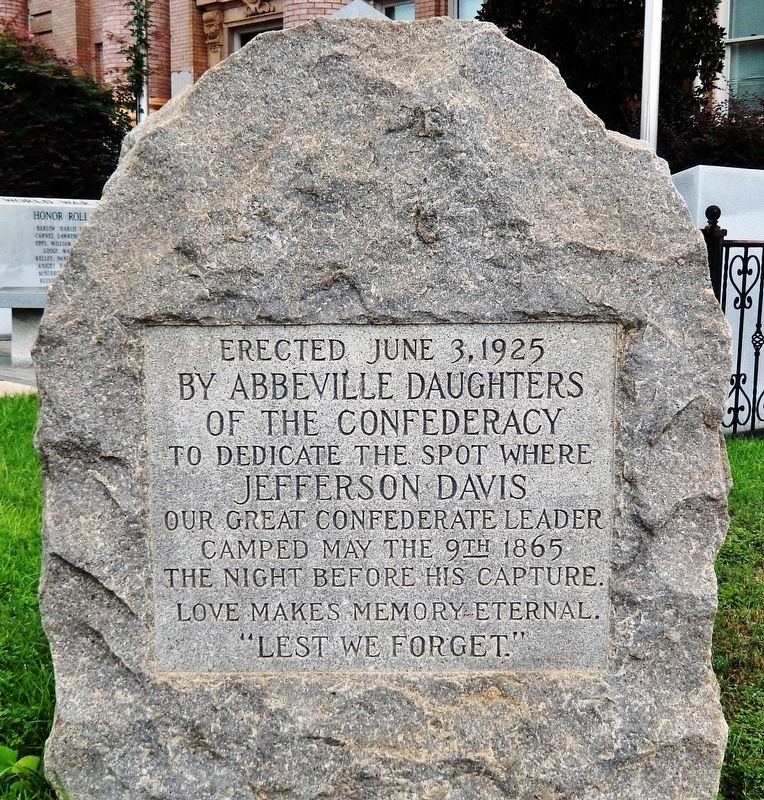 Jefferson Davis Camp Site Marker image. Click for full size.