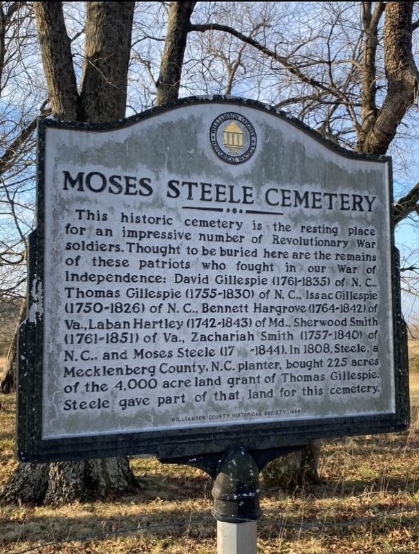 Moses Steele Cemetery Marker. Click for full size. Moses Steele Cemetery Marker image. Click for full size.