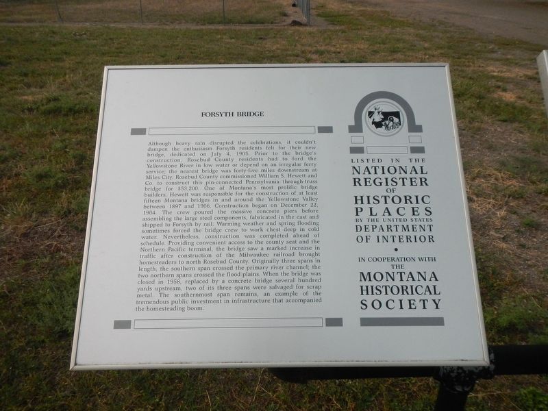 Forsyth Bridge Marker image. Click for full size.