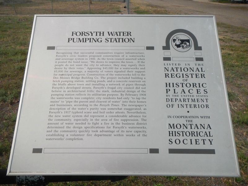 Forsyth Water Pumping Station Marker image. Click for full size.
