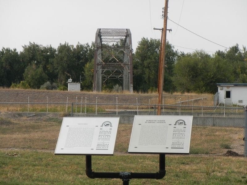 Forsyth Bridge and Marker (on the left) image. Click for full size.
