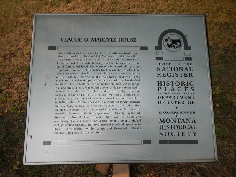 Claude O. Marcyes House Marker image. Click for full size.
