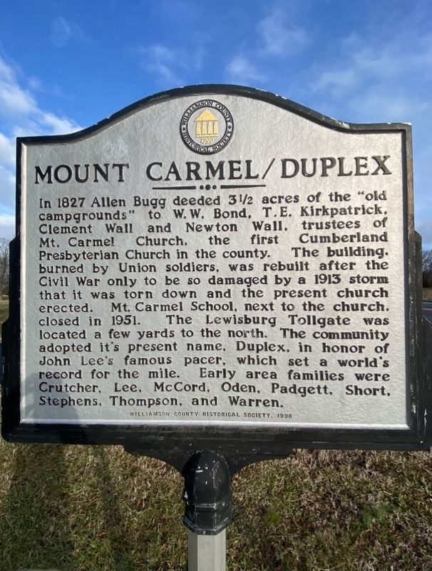 Mount Carmel/Duplex Marker image. Click for full size.
