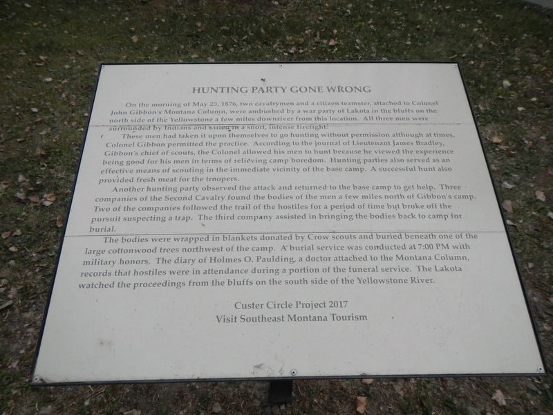 Hunting Party Gone Wrong Marker. Click for full size. Hunting Party Gone Wrong Marker image. Click for full size.