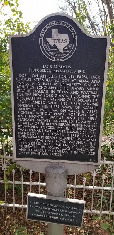 Jack Lummus Marker. Click for full size. Jack Lummus Marker image. Click for full size.
