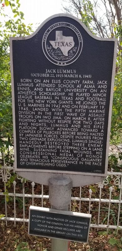 Jack Lummus Marker image. Click for full size.