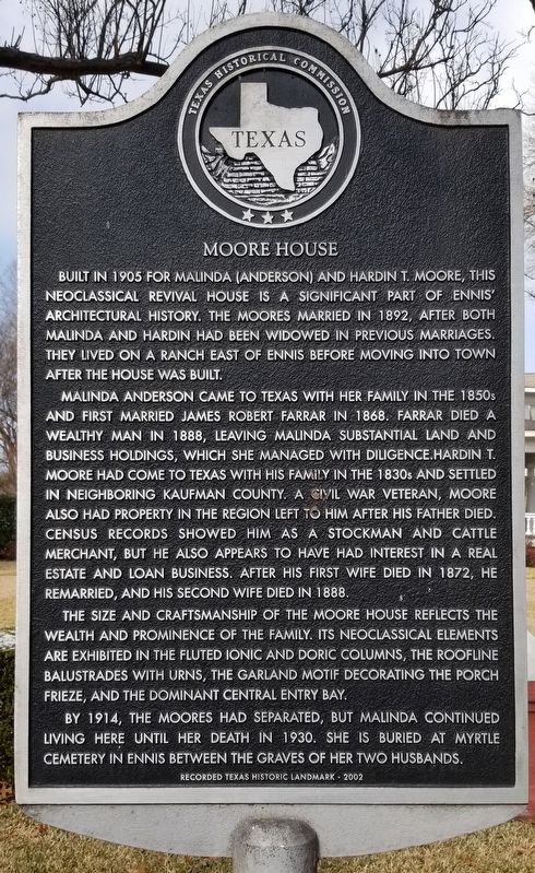 Moore House Marker image. Click for full size.