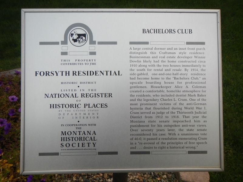 Bachelors Club Marker image. Click for full size.