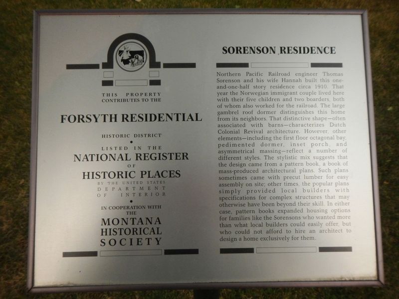 Sorenson Residence Marker image. Click for full size.