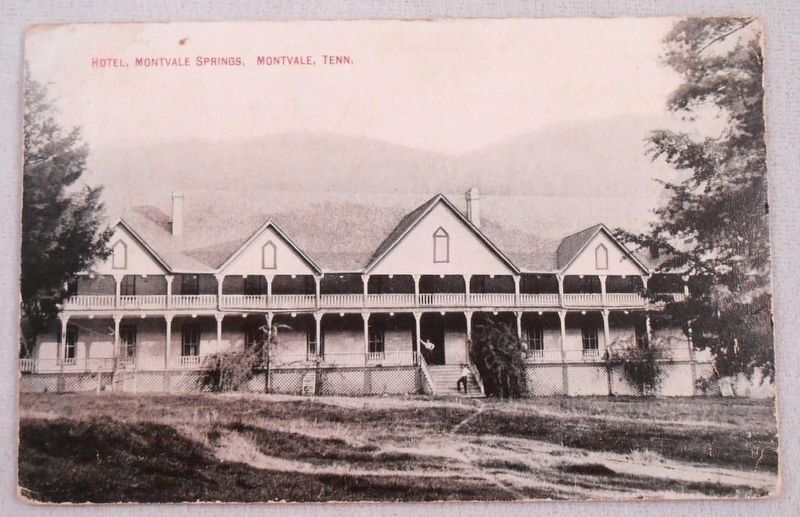 Vintage postcard of third Montvale Springs hotel image. Click for full size.