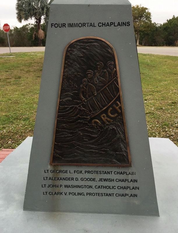 U.S. Military Chaplain Corps Marker - Four Immortal Chaplains. Click for full size. U.S. Military Chaplain Corps Marker - Four Immortal Chaplains image. Click for full size.