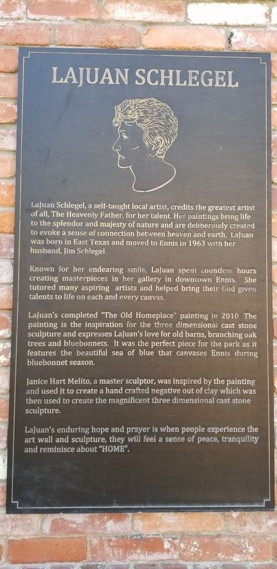 LaJuan Schlegel Marker. Click for full size. LaJuan Schlegel Marker image. Click for full size.