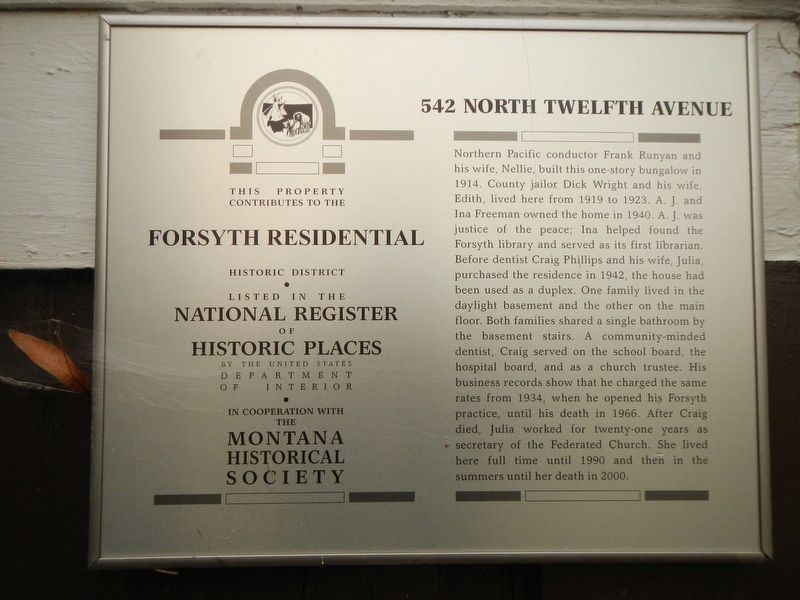 542 North Twelfth Avenue Marker image. Click for full size.