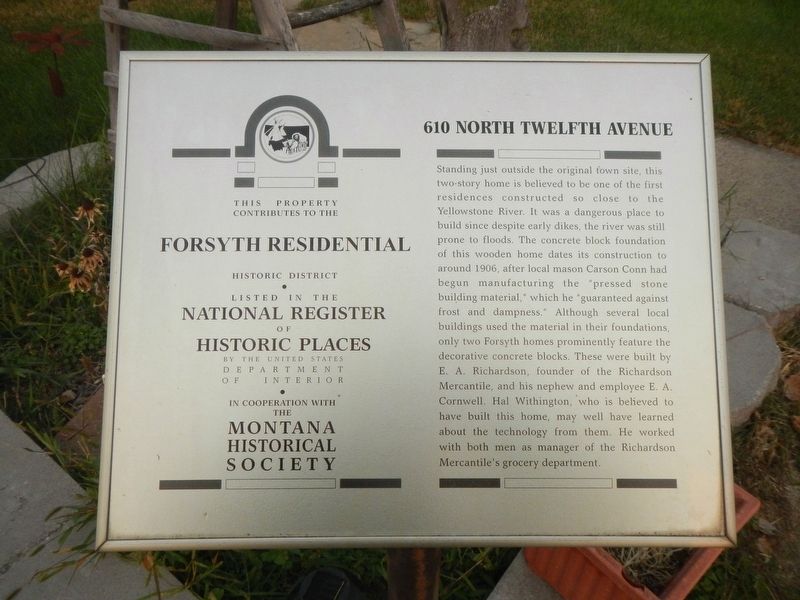 610 North Twelfth Avenue Marker image. Click for full size.