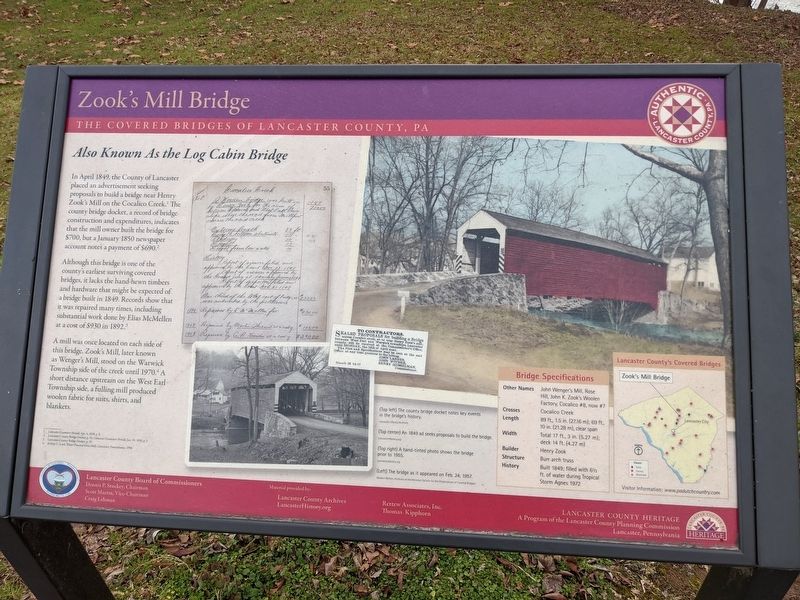Zook's Mill Bridge Marker image. Click for full size.