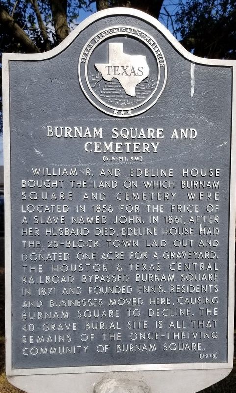 Burnam Square and Cemetery Marker image. Click for full size.