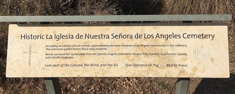 Historic Los Angeles Cemetery Marker image. Click for full size.