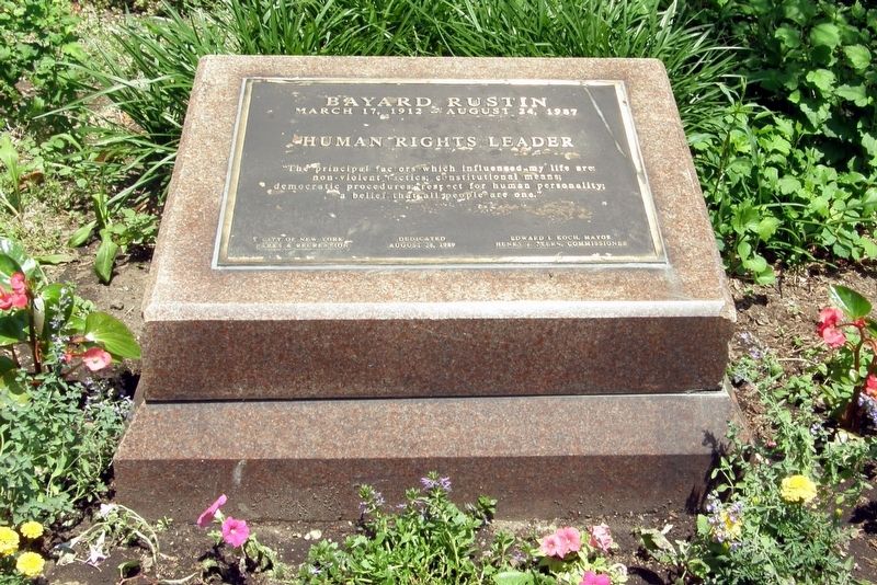 Bayard Rustin plaque. Click for full size. Bayard Rustin plaque image. Click for full size.