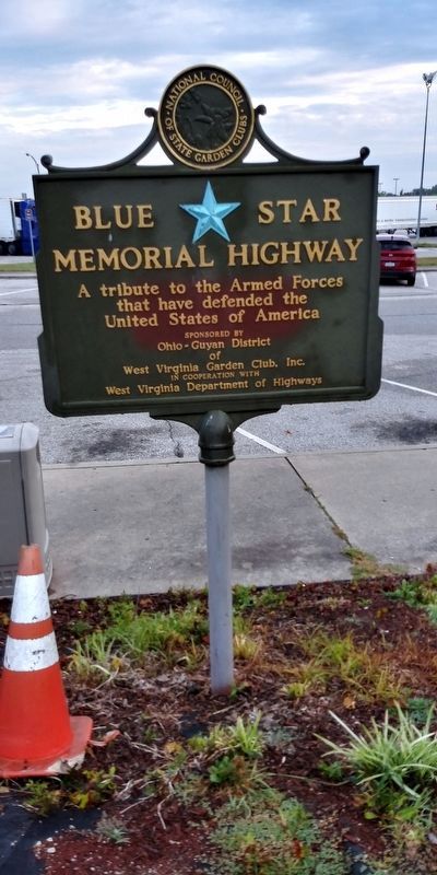 A nearby Bluestar Memorial Highway Marker image. Click for full size.
