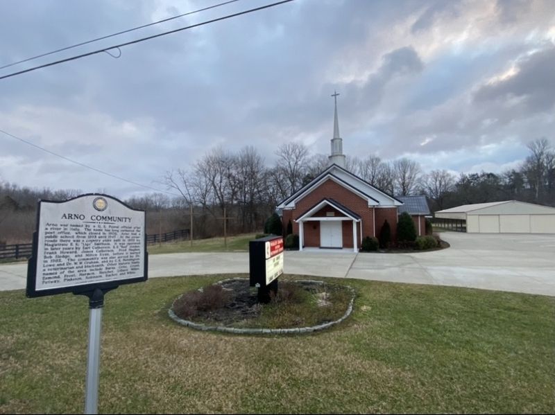 Arno Community/Wesley Chapel Methodist Church Marker. Click for full size. Arno Community/Wesley Chapel Methodist Church Marker image. Click for full size.