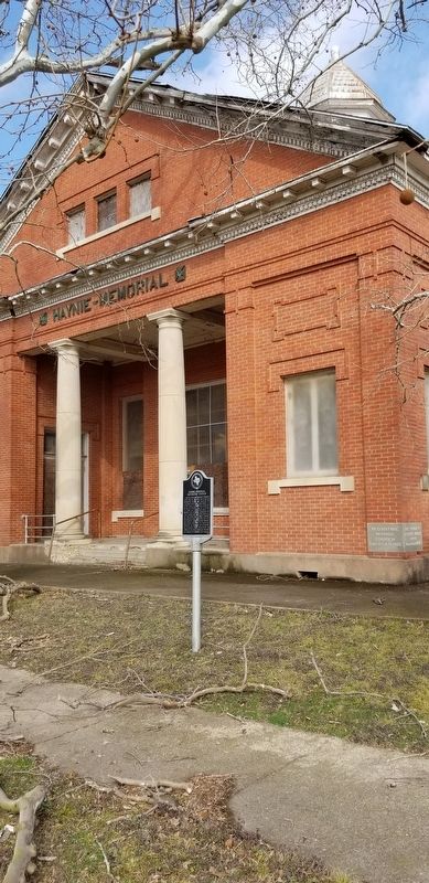 Haynes Memorial Methodist Church and Marker image. Click for full size.