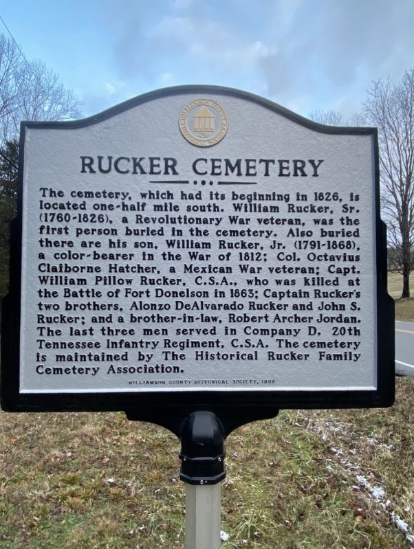Rucker Cemetery Marker. Click for full size. Rucker Cemetery Marker image. Click for full size.