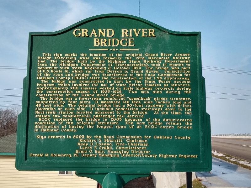 Grand River Bridge Marker image. Click for full size.