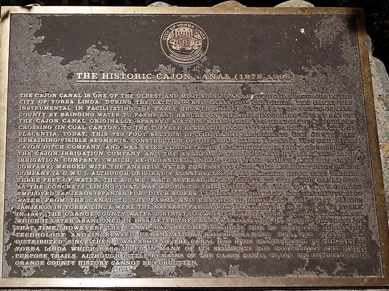 Historic Cajon Canal Marker image. Click for full size.
