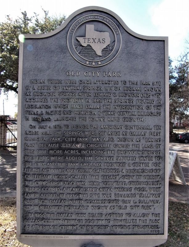 Old City Park Marker image. Click for full size.