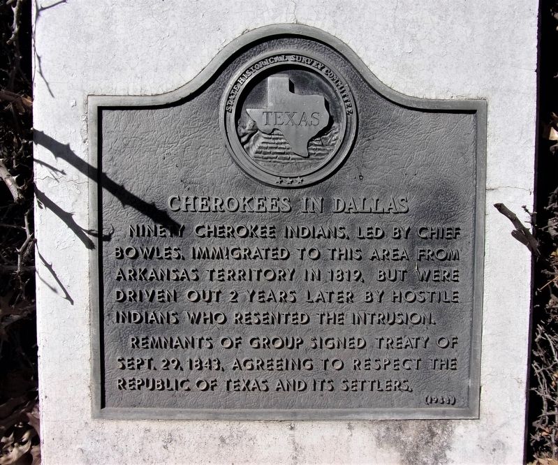 Cherokees in Dallas Marker image. Click for full size.