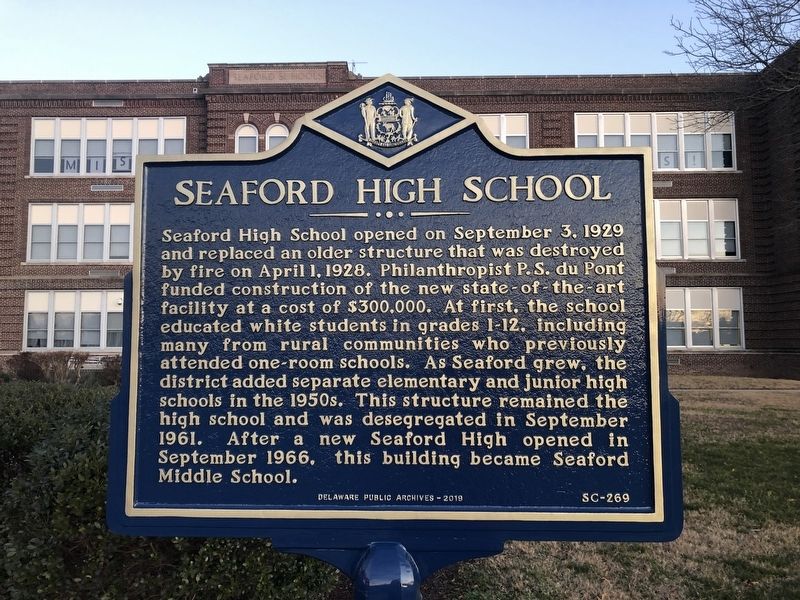 Seaford High School Marker image. Click for full size.
