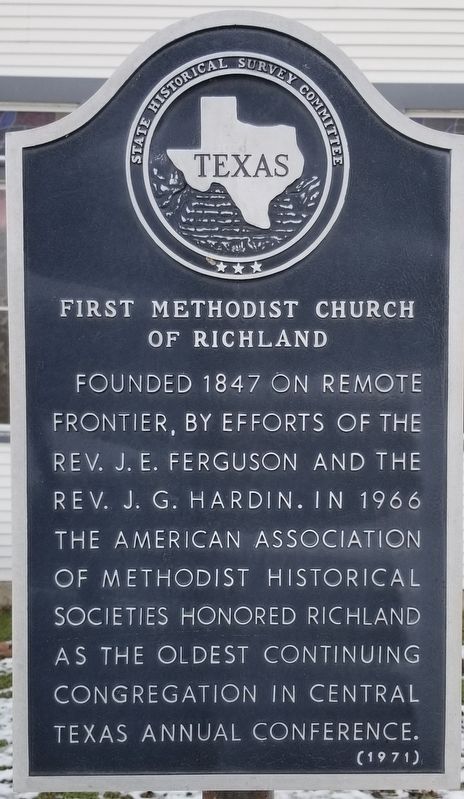 First Methodist Church of Richland Marker image. Click for full size.