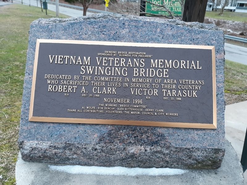 Vietnam Veterans Memorial Swinging Bridge Marker image. Click for full size.