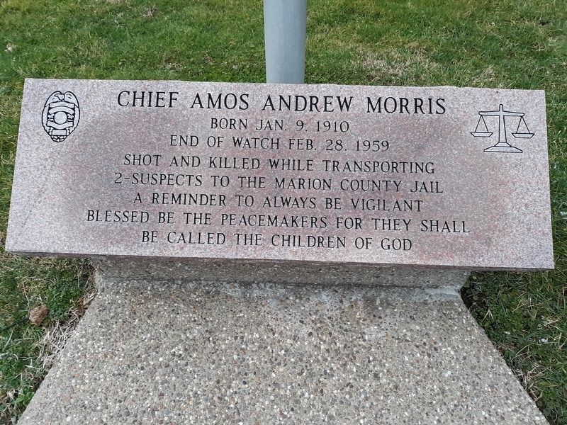 Chief Amos Andrews Morris Marker image. Click for full size.