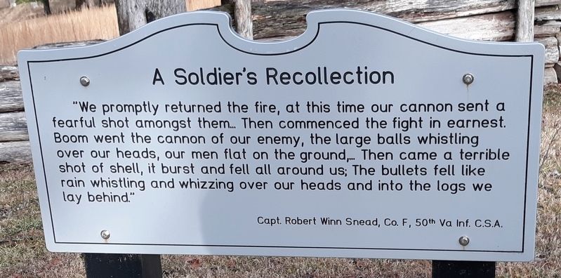 A Soldier's Recollection Marker image. Click for full size.