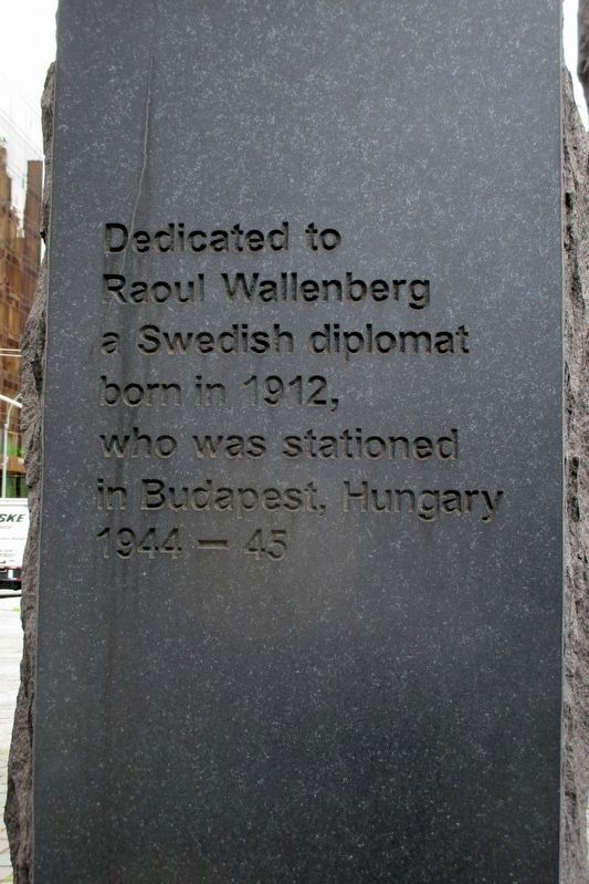 Raoul Wallenberg Monument, Pillar 1 image. Click for full size.