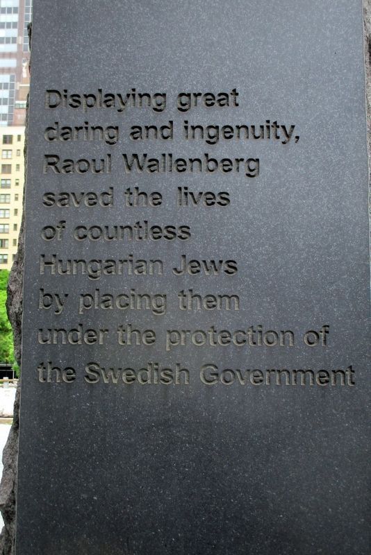 Raoul Wallenberg Monument, Pillar 3 image. Click for full size.