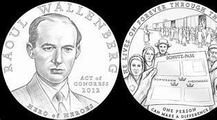 The Raoul Wallenberg Congressional Gold Medal image. Click for full size.