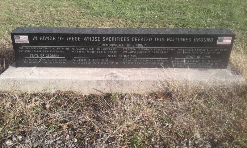 In Honor of these whose Sacrifices Created this Hallowed Ground Marker image. Click for full size.