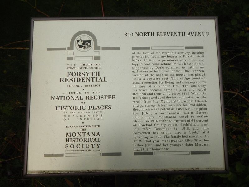 310 North Eleventh Avenue Marker image. Click for full size.