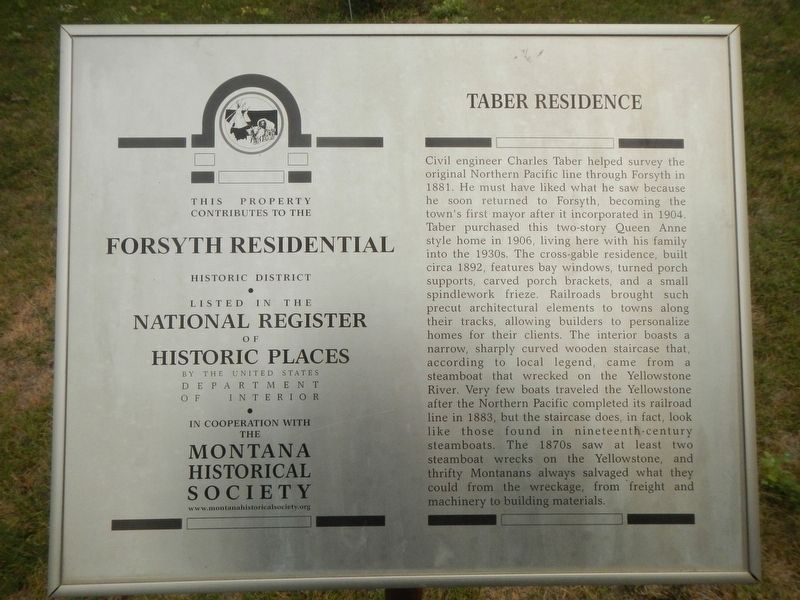 Taber Residence Marker image. Click for full size.