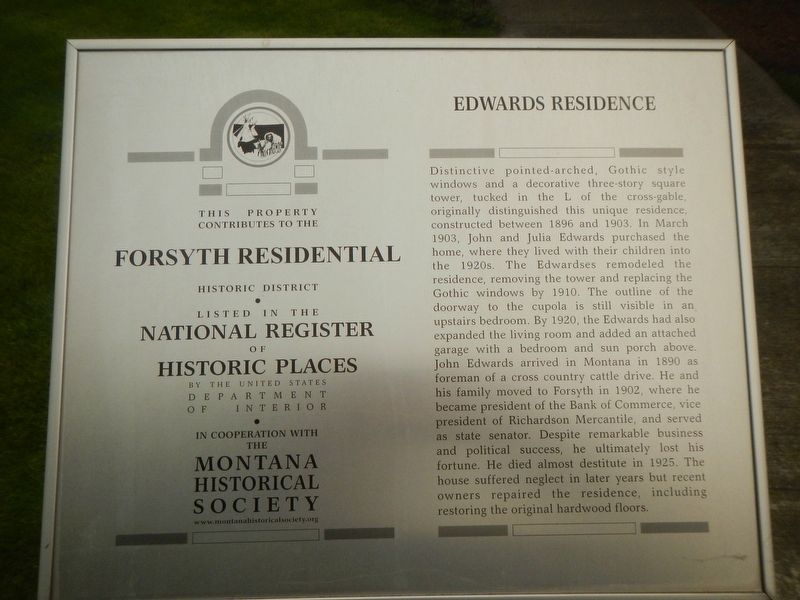 Edwards Residence Marker image. Click for full size.