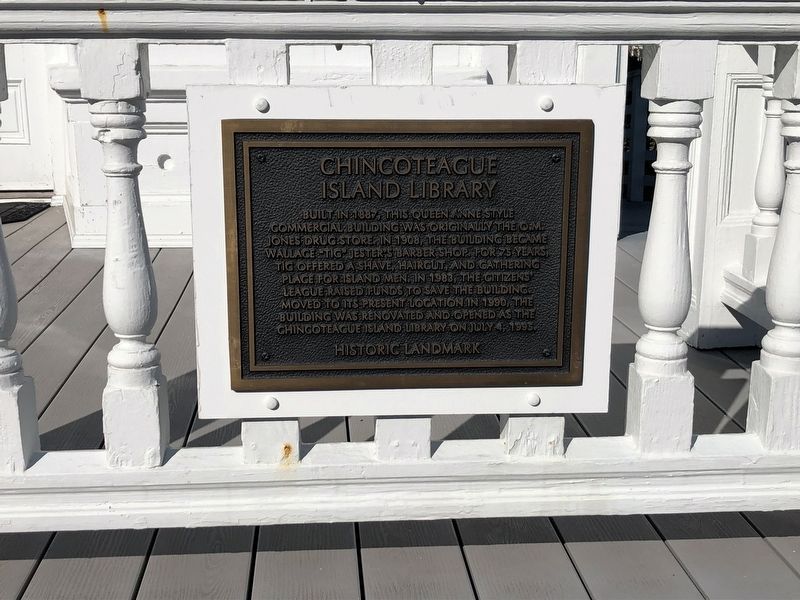 Chincoteague Island Library Marker. Click for full size. Chincoteague Island Library Marker image. Click for full size.